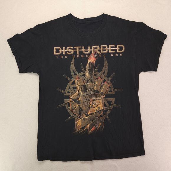Disturbed The Vengeful One Band Crew Neck Short Sleeve Shirt Mens Size L Black - Picture 2 of 9